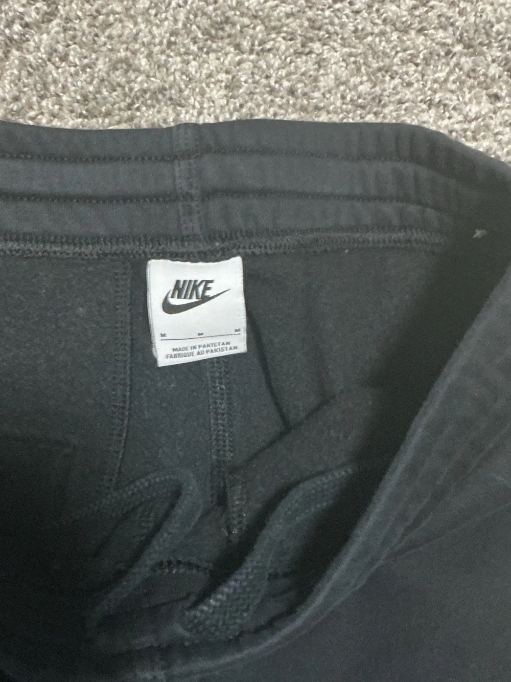 Nike Black Men's Jogger Sweatpants with White Swoosh